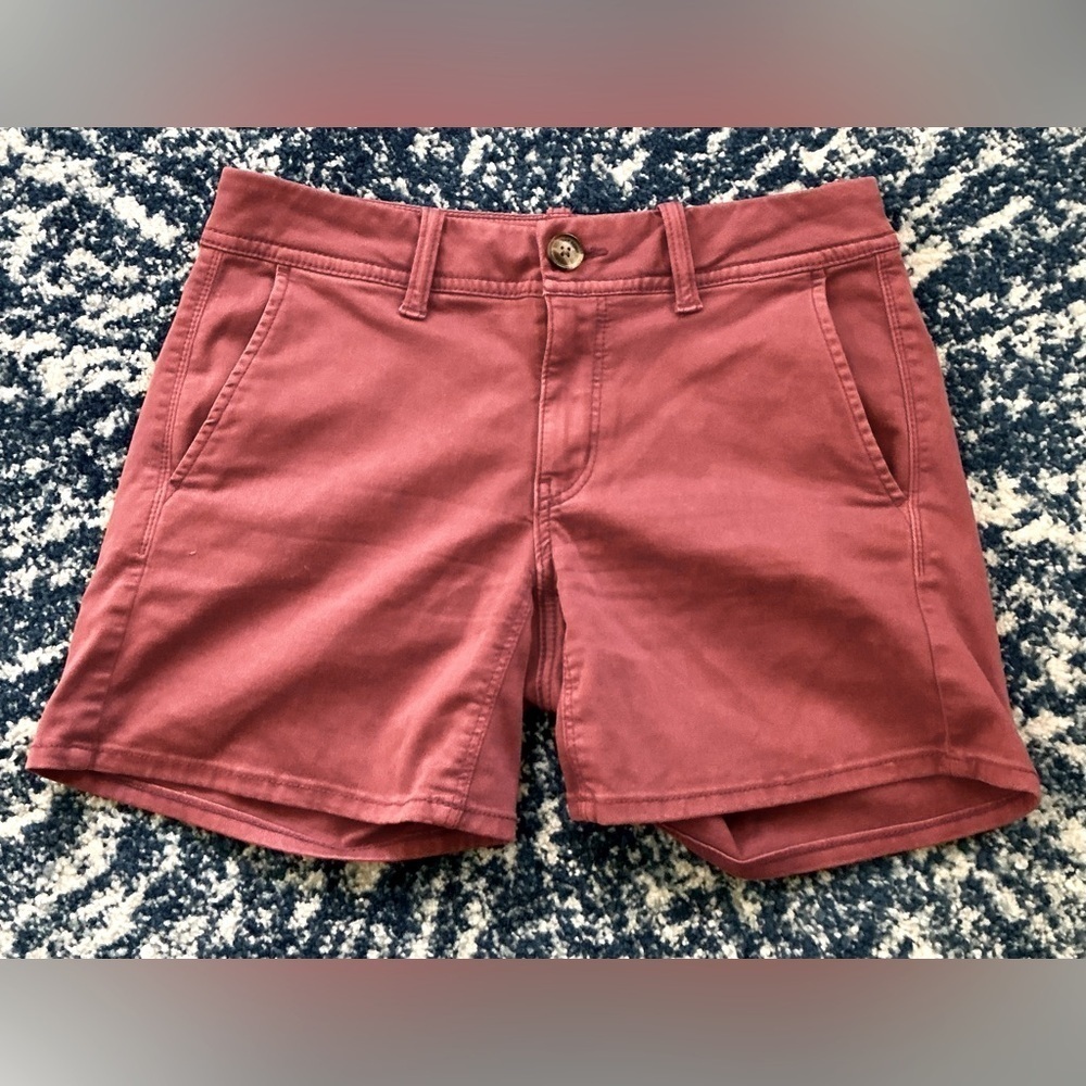 American Eagle Outfitters Red Midi Super Stretch Casual Shorts